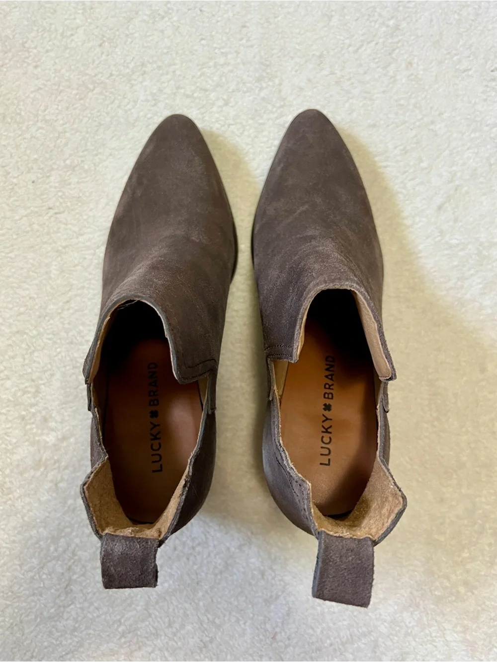 Lucky Brand Jabilo Leather Suede Booties - Size 7.5